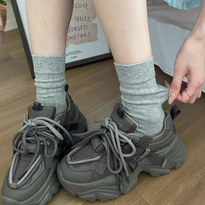 诸暨袜业批发7A纯棉袜子女款四季款中筒袜白色学生纯色堆堆长袜子