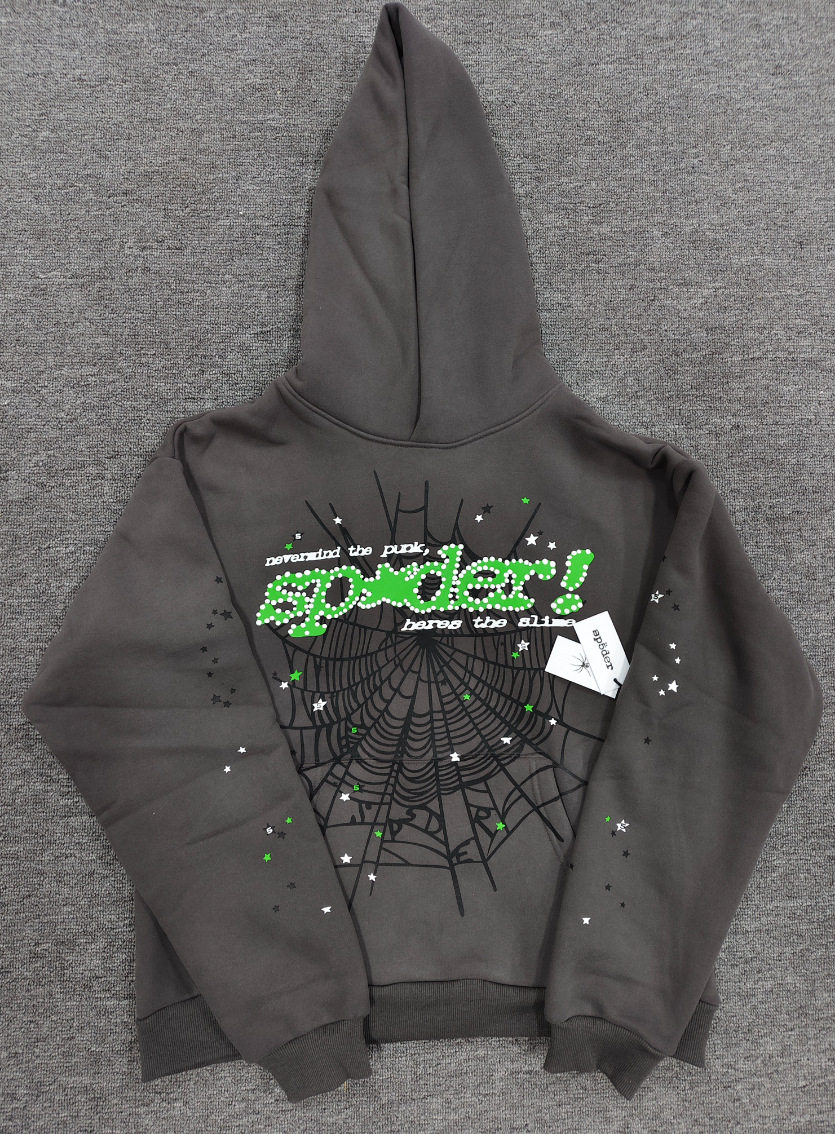 跨境爆款连帽衫555555美潮街头重磅宽松Sp5der卫衣卫裤男套装现货