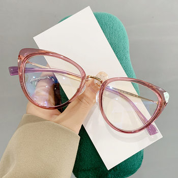 7128 American ultra light TR cat's eye frame women's wholesale cross-border Europe and the United States hot-selling temperament tea brown flat mirror