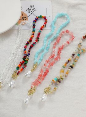 欧美跨境热卖项饰套装 珍珠吊坠夏季贝壳彩色石头彩贝天然石项链