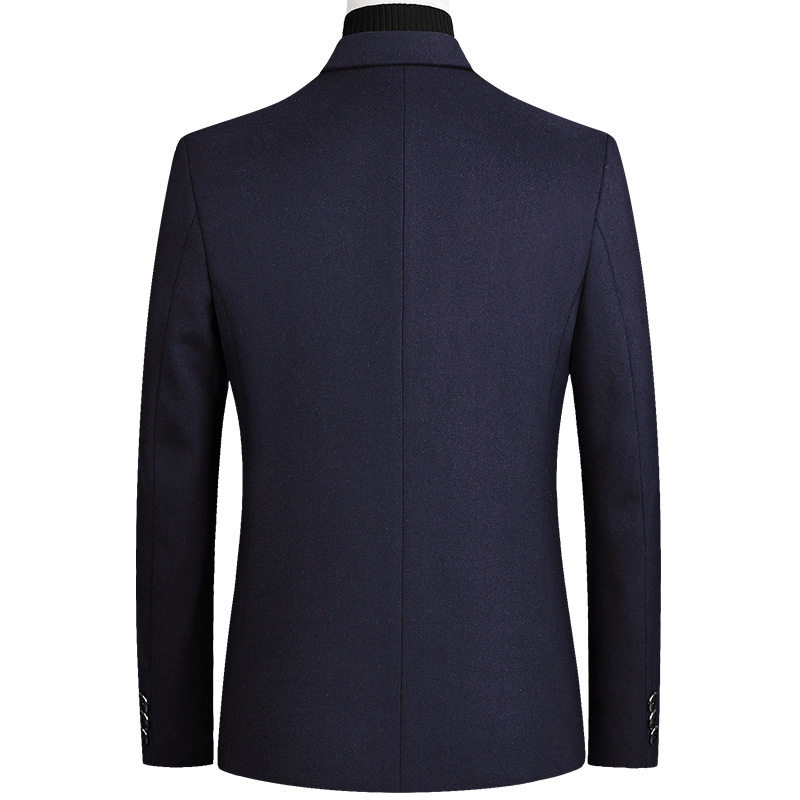 Mens Wool Blend Blazer Jacket Business Casual Style Available in Navy Blue Burgundy Gray Black Wholesale Sizes M
