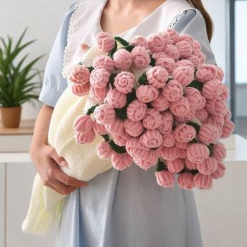 Manufacturer Supplies Handmade Rose Bouquet Blankets for Bedroom, Office, Nap, Parent-Child, Couple, Wedding, and Birth