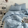 Class a Ins-Style Solid Color Pure Cotton Four-Piece Set, Four Duvet Covers, Single Three-Piece Bedding Set, Fitted Sheet Style