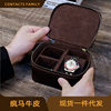 New Retro Crazy Horse Cowhide Multi-compartment Watch Box Travel Portable Mechanical Watch Jewelry Genuine Leather Storage Box