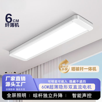 Ultra-thin Invisible Electric Clothes Hanger Balcony Household Thin Embedded Intelligent Remote Control Automatic Lifting Telescopic Double Rod