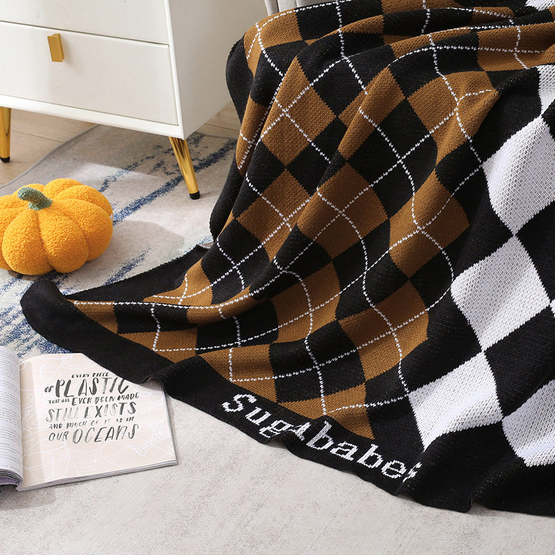 Nordic Style Thickened Knitted Blanket Office Lunch Break Wool Blanket Baby Nap Blanket Living Room Sofa Decorative Blanket