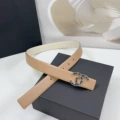 3.0cm wide warm white with light brown black silver buckle
