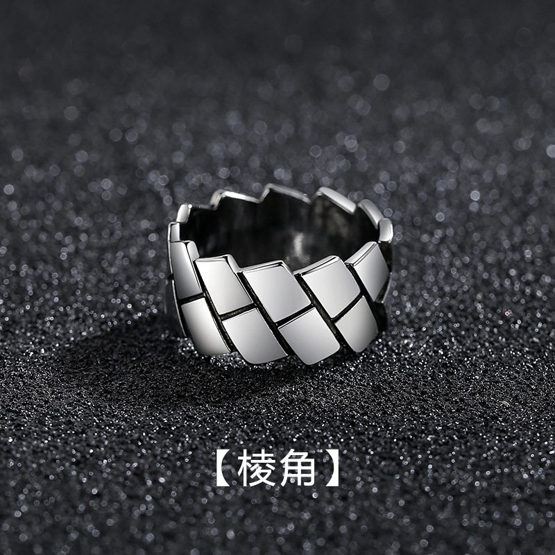 男士戒指小众设计高级感线条食指戒时尚简约活口指环源头厂家批发