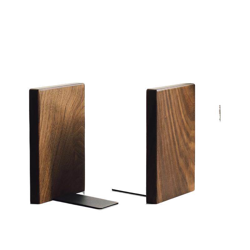 Thickened Solid Wood Bookend Black Walnut Bookend Bookend Clip Simple Bookshelf Book Clip Student Standing Bookshelf Bezel