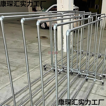 New Steel Pipe Clothes Drying Rack, Balcony Household Floor-Standing Bedroom Clothes Simple Drying Rack with Water Pipe