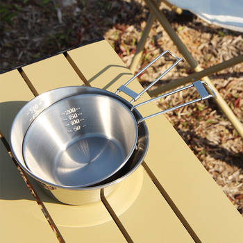 Outdoor Camping Folding Sierra Bowl Portable Tableware 304 Stainless Steel Camping Coffee Cup Instant Noodle Bowl Rice Bowl Cookware
