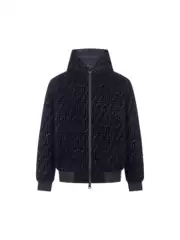 High-End Version Fend* Autumn and Winter New Model for Men and Women, Monogrammed Velvet-Printed Hooded Jacket