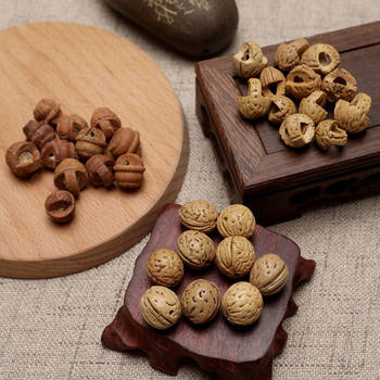 Carved dragon peach walnut blue scattered seed accessories natural peach walnut flower blue baby bracelet rope diy accessories wholesale