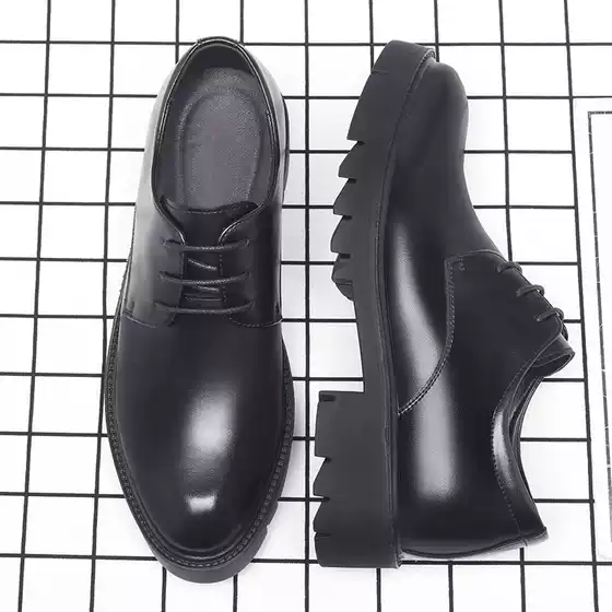 Height Increasing Shoes for Men, 10cm, Suitable for All Seasons, Low-Top Business Formal Leather Shoes, Internal Height Increase of 8cm, British Style Shoes, Breathable