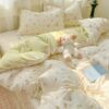 Four-Piece Set of Class a Maternal and Infant Grade Accessible Luxury High-End Small Fresh Pure Cotton Three-Piece Set 60 Bed Bed Sheetss and Quilt Covers Wholesale