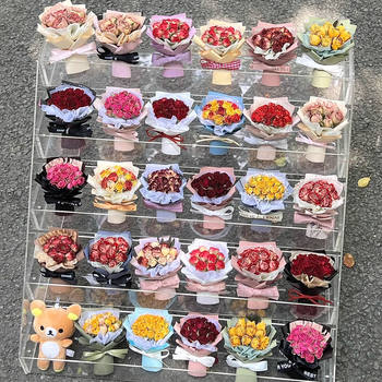 Exquisite Mini Bouquet of Roses, Dried Flowers, Mini Car Ornaments, Decorations for Meetings, Birthdays, Chinese Valentine's Day, Valentine's Day Souvenirs