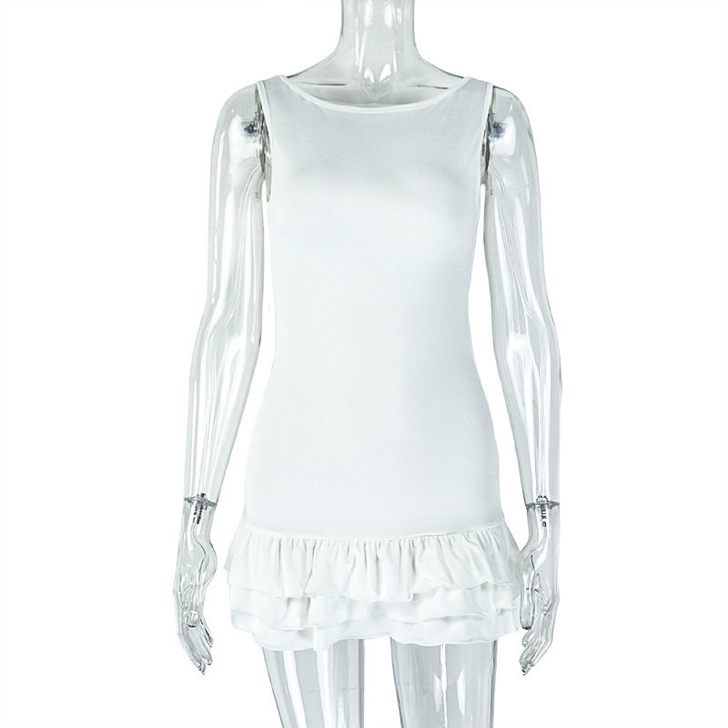 Casual Short Sleeve Dress Solid Color Pleated Slim Fit Elegant Style for Parties or Daily Wear Wholesale Available