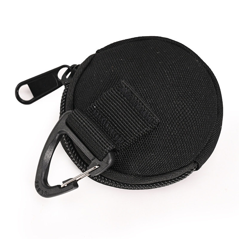 Molle Military Fans Outdoor Portable Triangle Buckle Key Bag Round Oxford Cloth Coin Change Headphone Cosmetics Bag