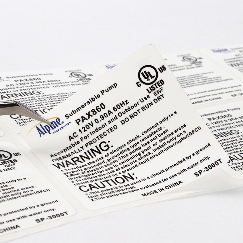 UL969 certification sticker custom safety ladder UL certification label xiaoyinlong sun resistant sticker printing