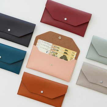 Korean style PU leather wallet ins style long simple small wallet solid color commuter card holder coin purse business card bag