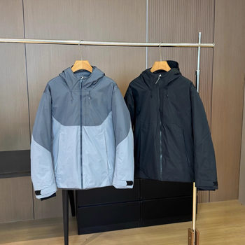 112002 Winter New Men's and Women's Color Matching Hooded Windproof and Waterproof Outdoor Sports Goose down Jacket