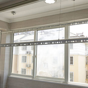 Balcony Double-Pole Clothes Drying Rack Adjustable Hand-Cranked Thickened Clothes Drying Rod Double-Pole Automatic Indoor Clothes Drying Rack