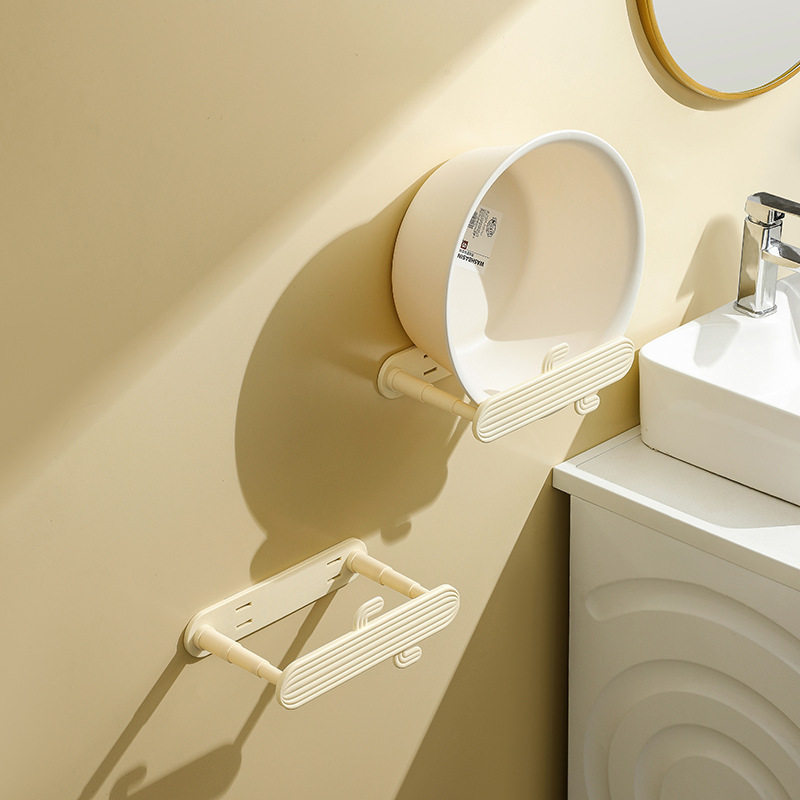 Retractable clothes hanger organizer punch-free household balcony wall hanging clothes hanger organizing rack multifunctional storage rack