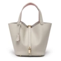 Pearl gray large (gold buckle)
