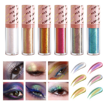 Cross-Border Exclusive Mlsmile European and American Metal Chameleon Liquid Eye Shadow 6-Color Pearlescent Flash Eye Shadow Liquid Wholesale