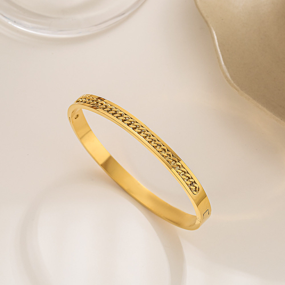 钛钢手镯女生高级感小众满天星不掉色镶钻精致排钻ins风满钻手环