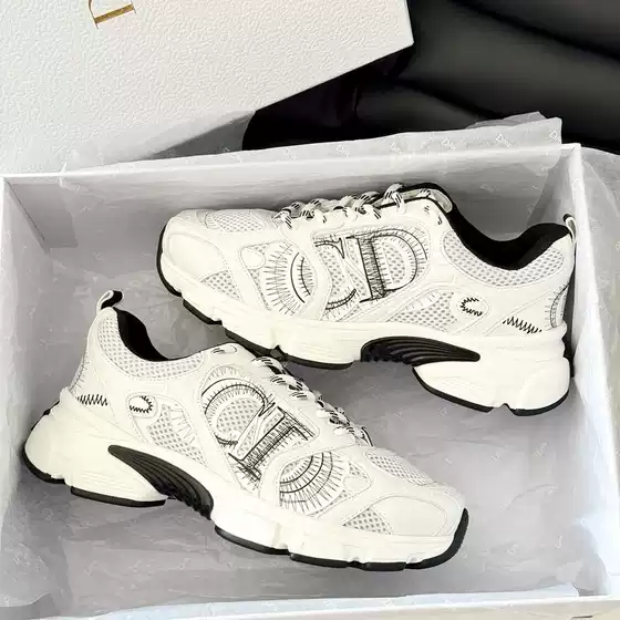 D Home Latest B30 Torre Shoes Women's Mesh Lace-up All-match Casual sneaker Fashion CD Color Matching Wear-resistant Single-layer Shoes for Women