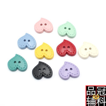 Colorful Two-Eyed Dotted Love Button Children's Clothes Jacket Cardigan Cute Women's Clothing Decorative Button Button