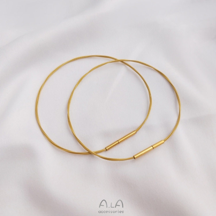Japanese gold silk non-fading clavicle chain collar gold universal bracelet necklace neck ring pendant lanyard thin ring bracelet