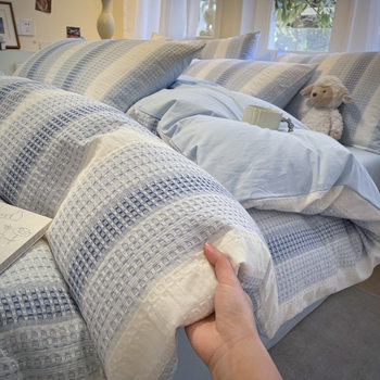 Category a Maternal and Infant Grade 100 Cotton Bed Four-Piece Set New High-End Pure Cotton Quilt Cover Bed Sheets and Fitted Bed Sheets Three-Piece Set