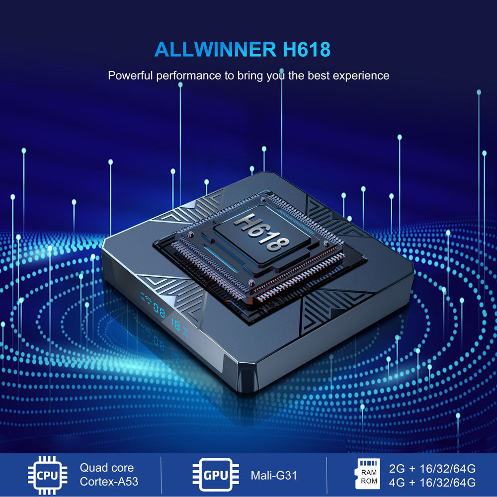 X98H Tv Set-top Box Allwinner H618 Android 12 BluetootH Dual WiFi Tv Box 4K Hd Set-top Box