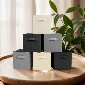 Non-Woven Square Lidless Multifunctional Storage Box Household Clothing and Toy Storage Box Foldable Portable Storage Box