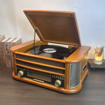 Cross-Border Retro Multi-Functional All-In-One Vinyl Record Player Cd Bluetooth Audio Fm Radio Tape Player
