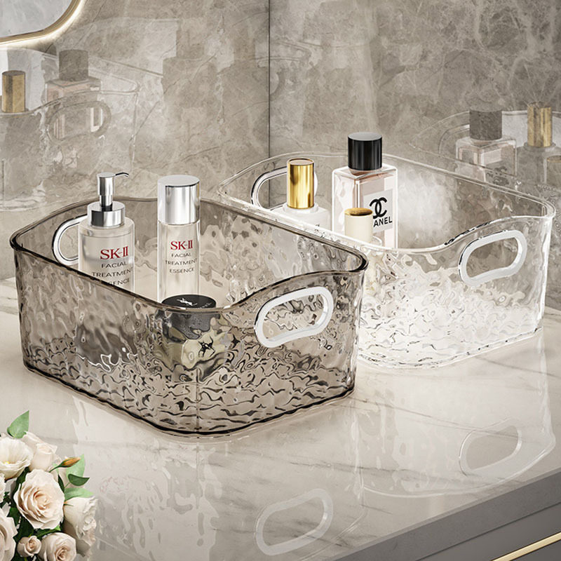 Glacier Water Ripple Desktop Storage Box Dressing Table Mask Skin Care Products Organizer Basket Living Room Sundries Snack Storage Box