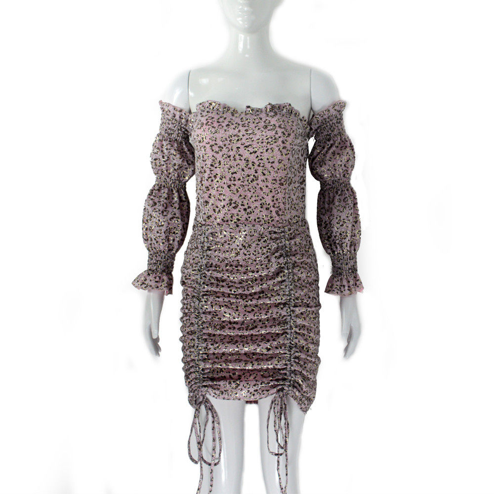 Leopard Print Backless Summer Dress for Women Fashionable Drawstring Design Ruffled Details Perfect for Casual Outings