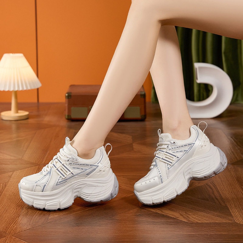 Giày sandal cao gót nữ hở mũi lưới đế dày phong cách Hàn Quốc — Len tinh khiết, Xám
