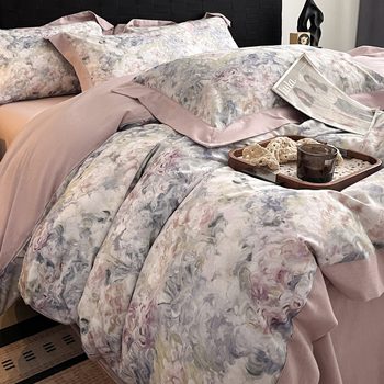 Light Luxury Cotton Thickeneded Brushed Four-Piece Set 100% Cotton Bed Bed Sheets Quilt Cover Bed Bed Sheets Autumn and Winter Warm Bedding