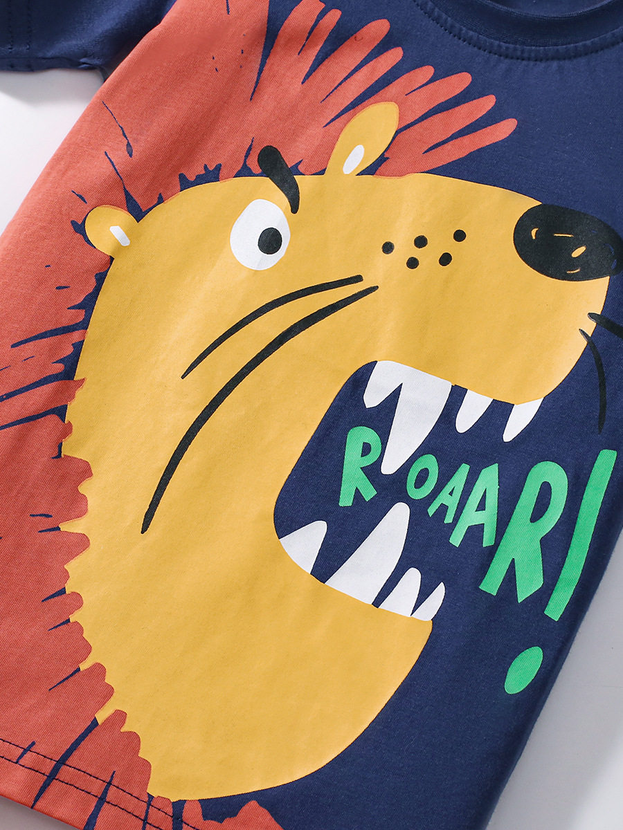 Ensemble enfant manche courte été, vêtements garçon coton dessin animé, vente en gros ensemble garçon