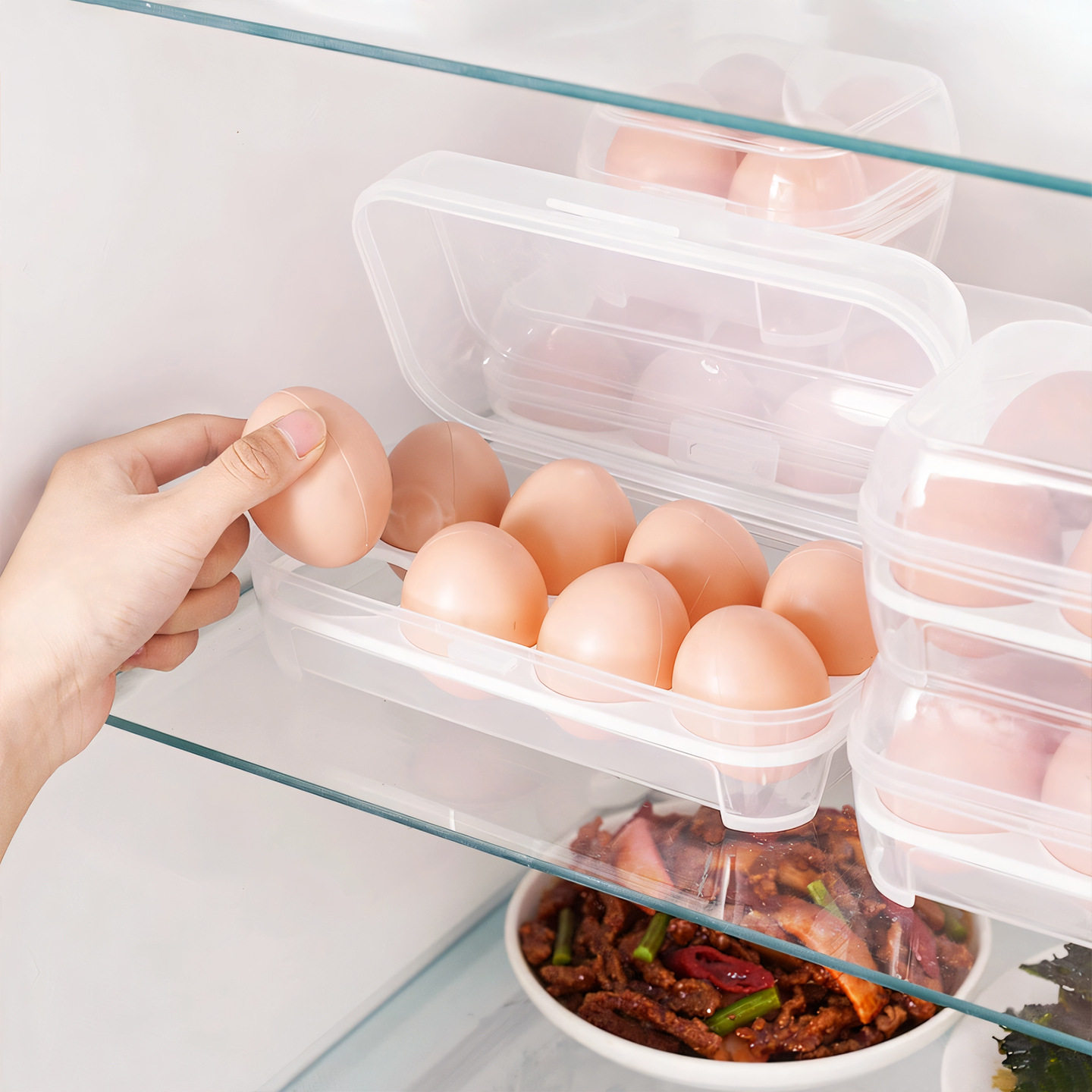 Outdoor Camping Style Shock-Proof and Shatter-Proof Egg Box Travel Anti-Fall Plastic Egg Tray Portable Protective Box Storage Box Home