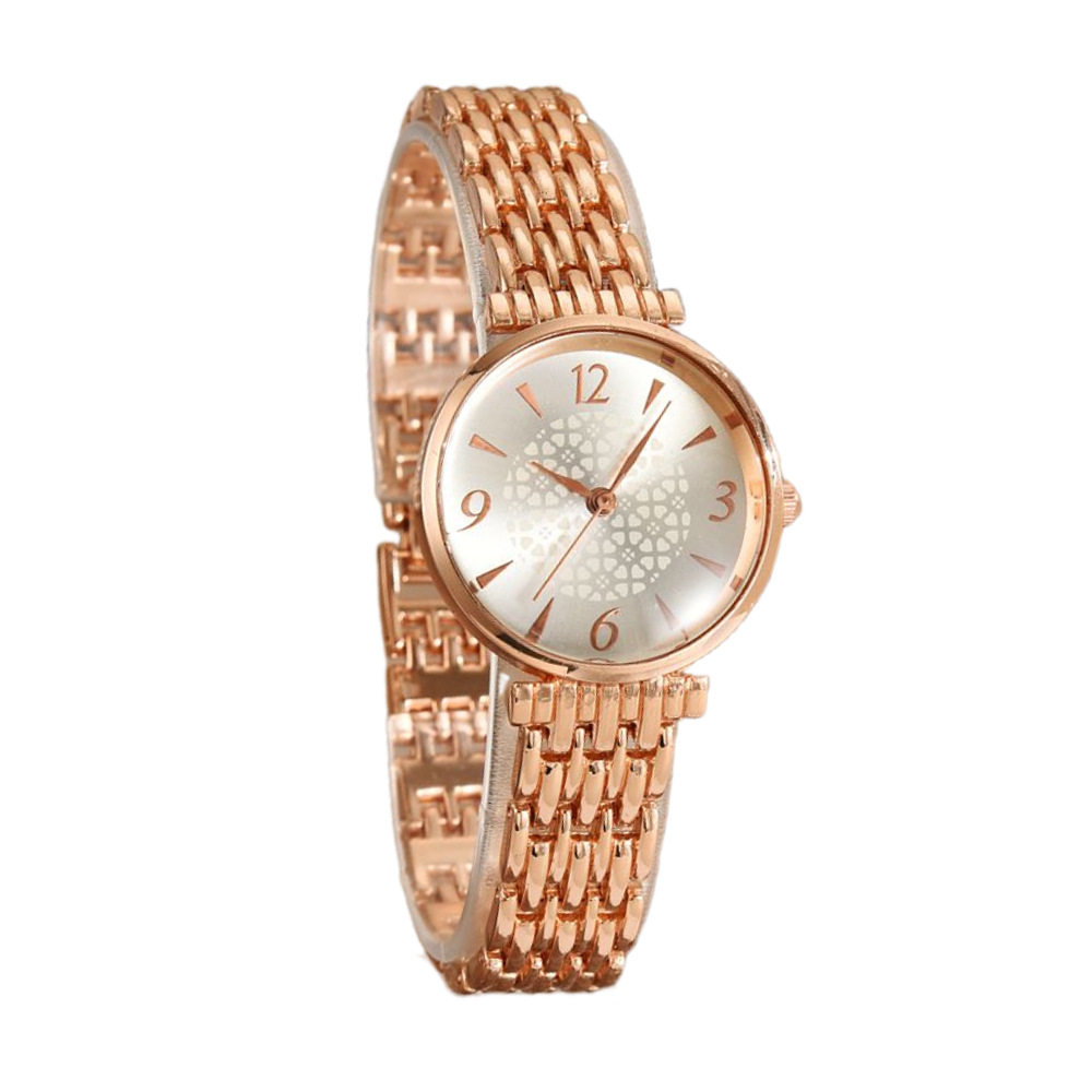 European and American Style Casual Temperament Steel Band Quartz Women's Watch Fashion Digital Surface Alloy Wrist Watch Women's Bracelet Watch Women