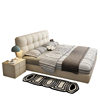 Cream Style Bed Puff Leather Bed Double Master Bedroom Bed Home Wedding Bed Italian High-End Soft Bed Air Pressure Storage Bed