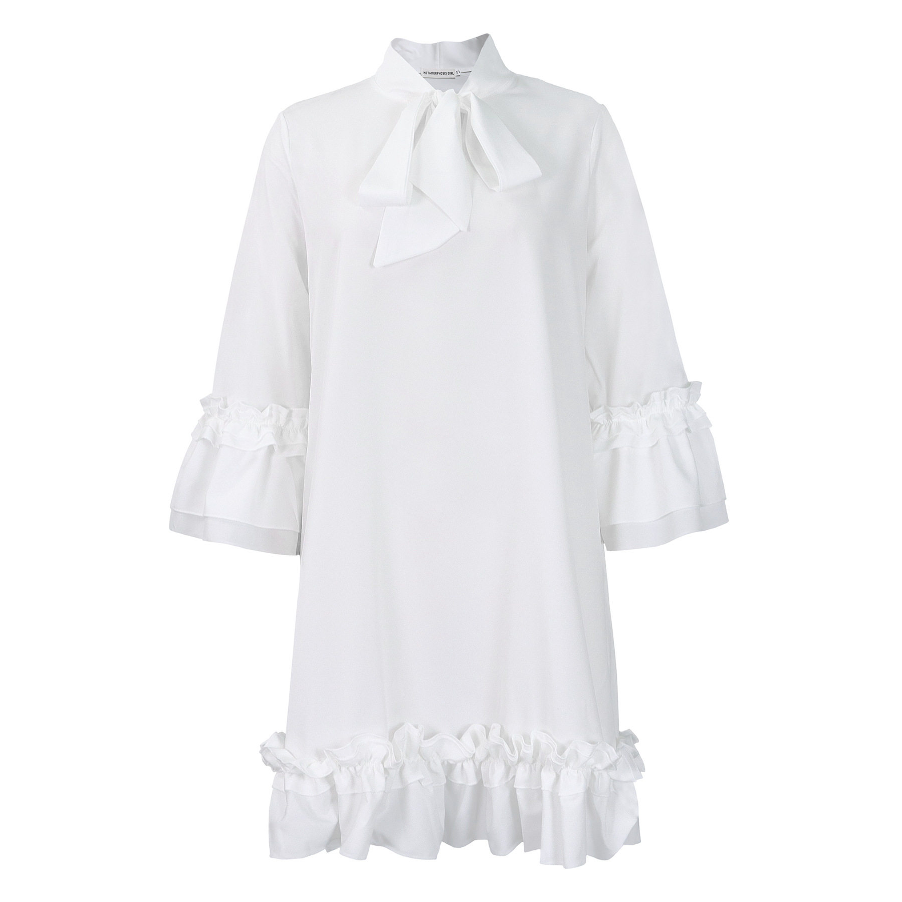 Plus Size Casual Dress Loose Fit Ruffle Sleeve Solid Color Perfect for Summer Outings Wholesale Available