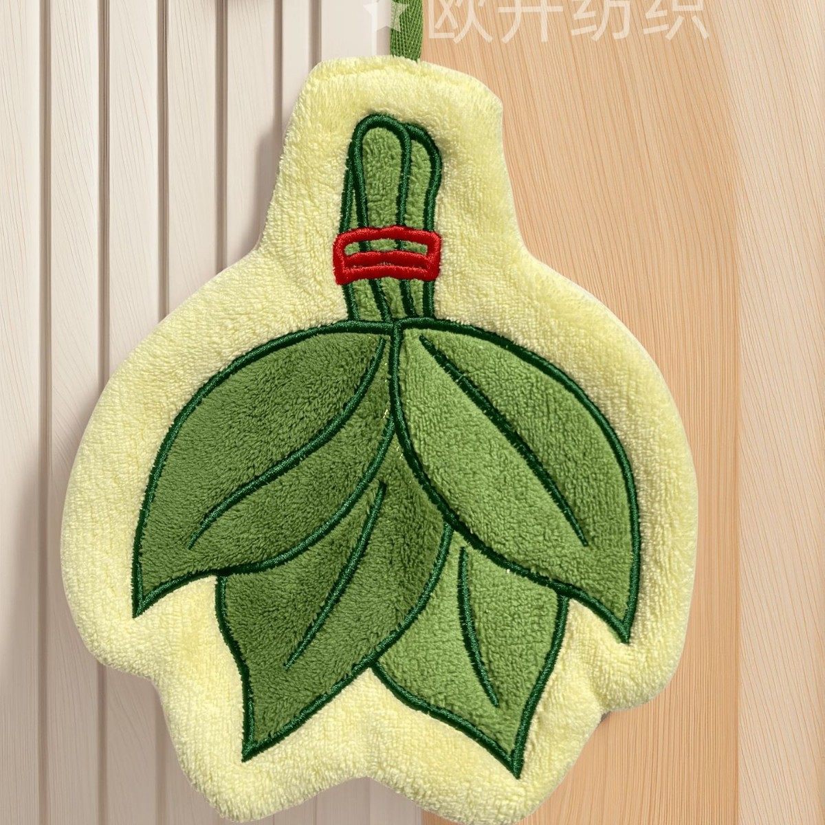 Cute Grapefruit Leaf Hand Towel Thickeneded Coral Velvet Kitchen Towel Absorbent Soft Bathroom Creative Hand Towel