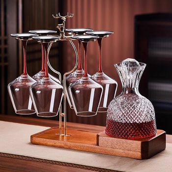 Entry Luxury High-end Red Wine Glass Large suit Household Crystal Glass Goblet Rotating Decanter Wine Set Wine Glass