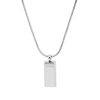 Small wholesale explosive titanium steel necklace small silver brick pendant necklace neutral style exquisite snake chain clavicle necklace