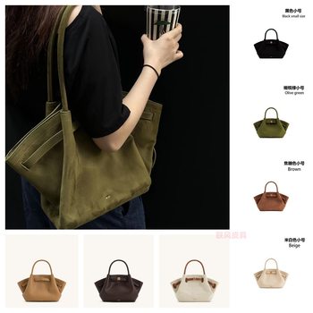 [Hot Style] Jwpei Same Style Dumpling Bag Suede Commuter Large Capacity Tote Bag Satchel Shoulder Bag for Women